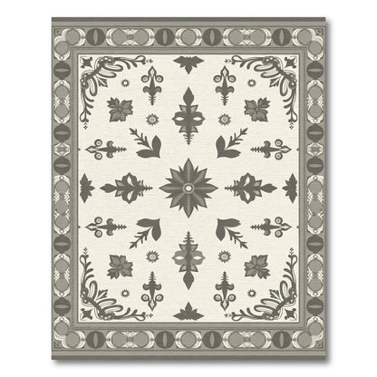 Vintage Sepia Floral Medallion Rug