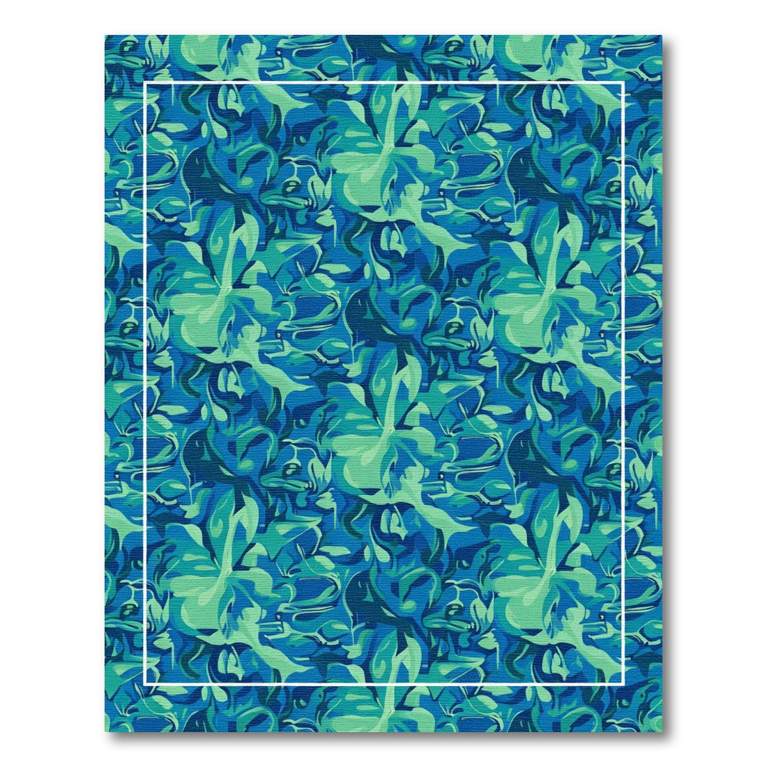 Ocean Waves Floral Abstract Rug