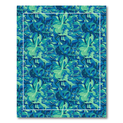 Ocean Waves Floral Abstract Rug