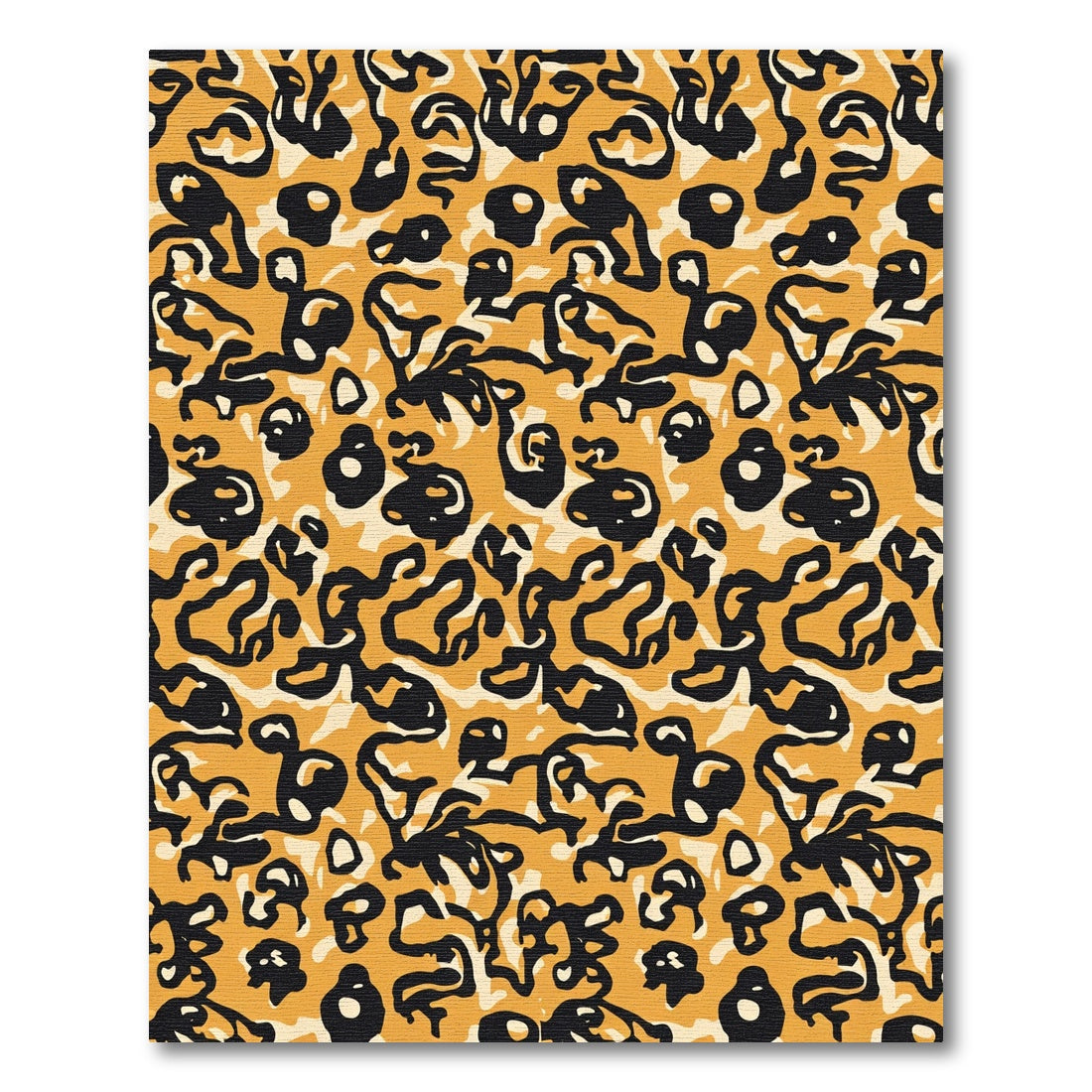 Bold Black Leo Spots Orange Rug