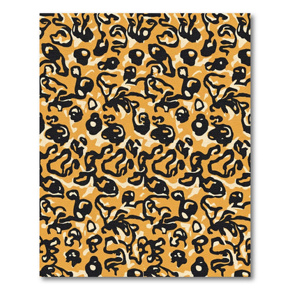 Bold Black Leo Spots Orange Rug
