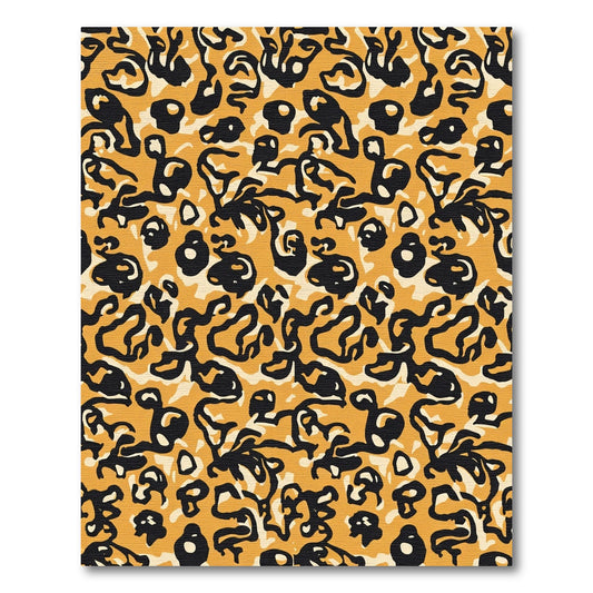 Bold Black Leo Spots Orange Rug
