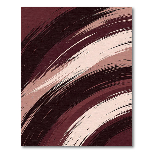 Minimalist Burgundy and Blush Swirl Rug