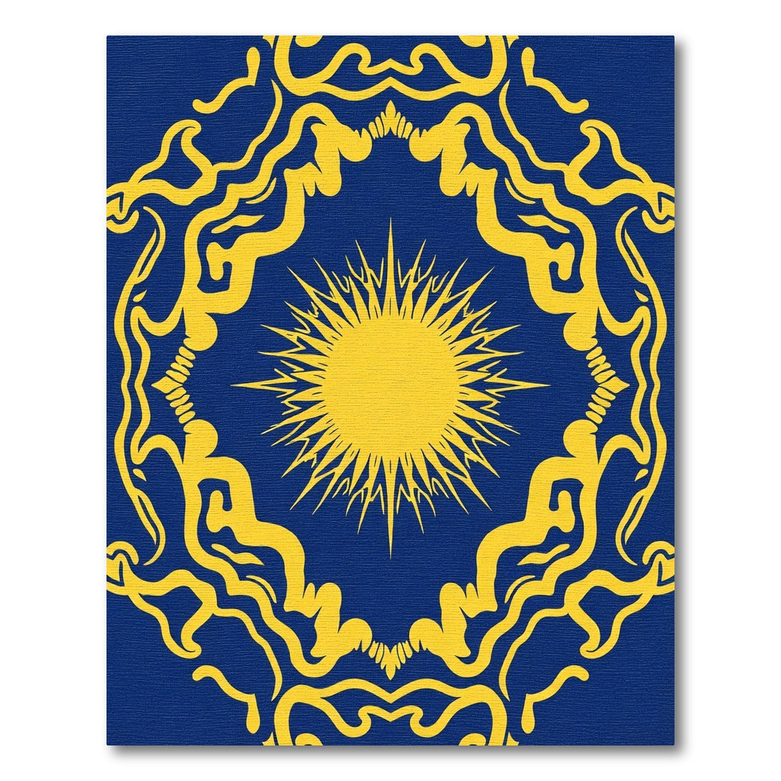 Royal Blue Sunburst Mandala Rug