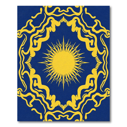 Royal Blue Sunburst Mandala Rug