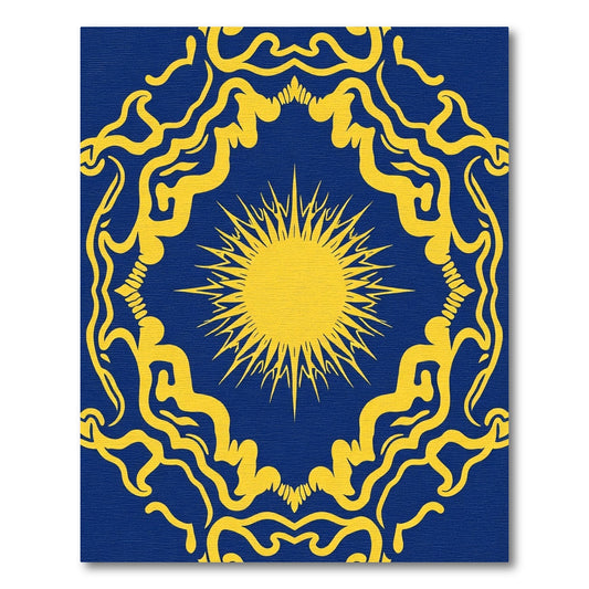 Royal Blue Sunburst Mandala Rug