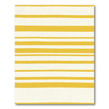 Golden Yellow And Cream Stripe Rug