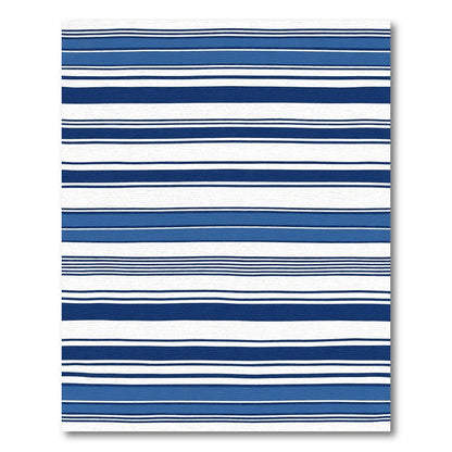 Bold Navy White Horizontal Stripe Rug