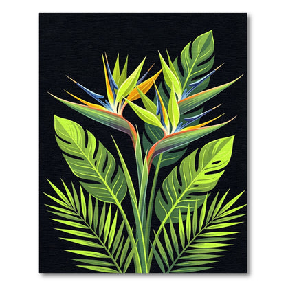 Vibrant Tropical Bird of Paradise Foliage Rug