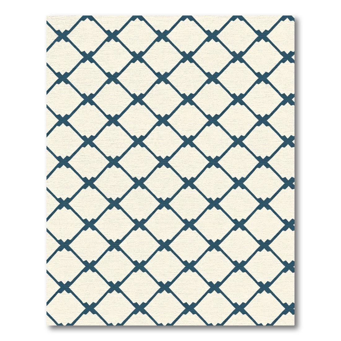 Chic Navy Diamond Lattice Rug