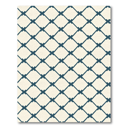 Chic Navy Diamond Lattice Rug