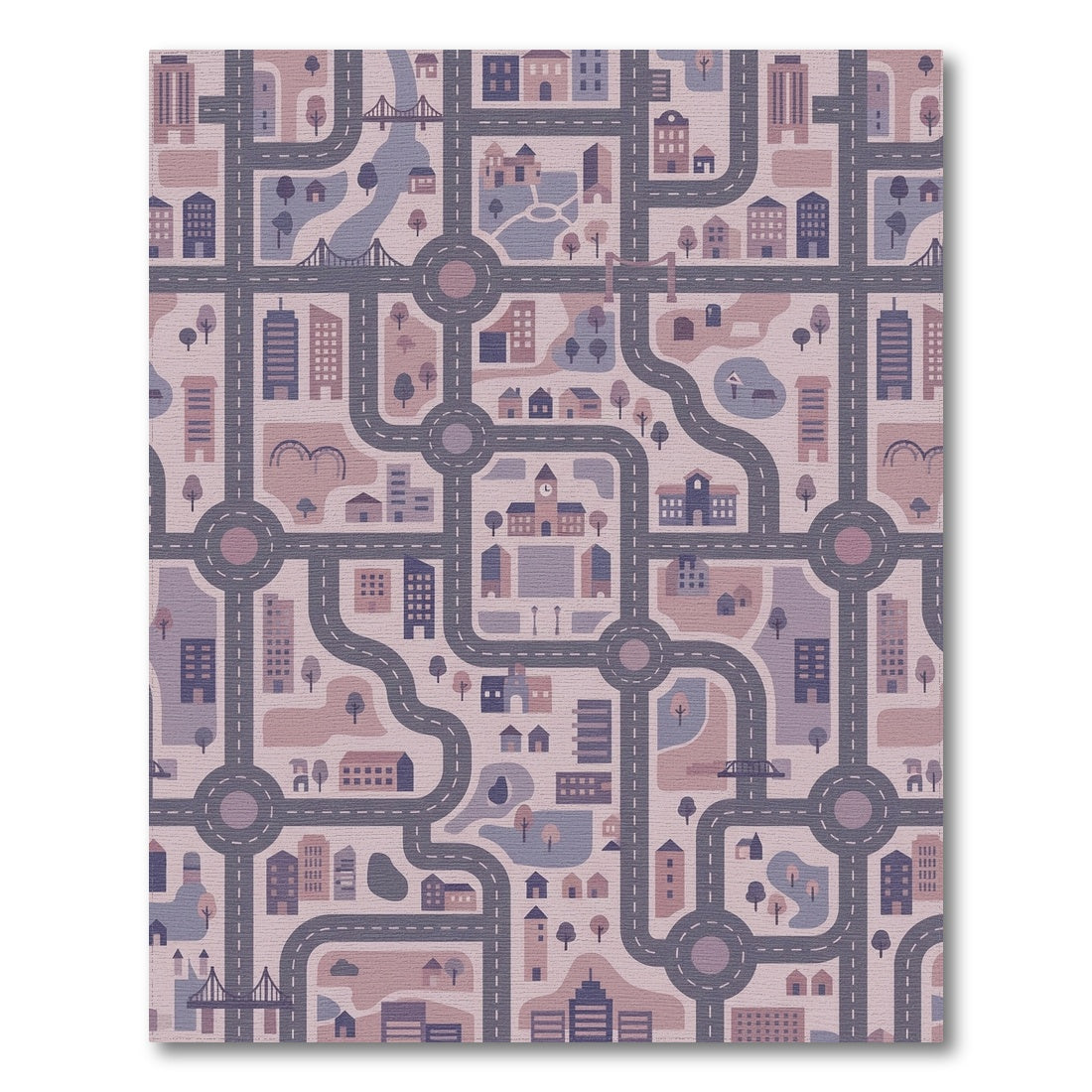 Purple City Street Grid Rug
