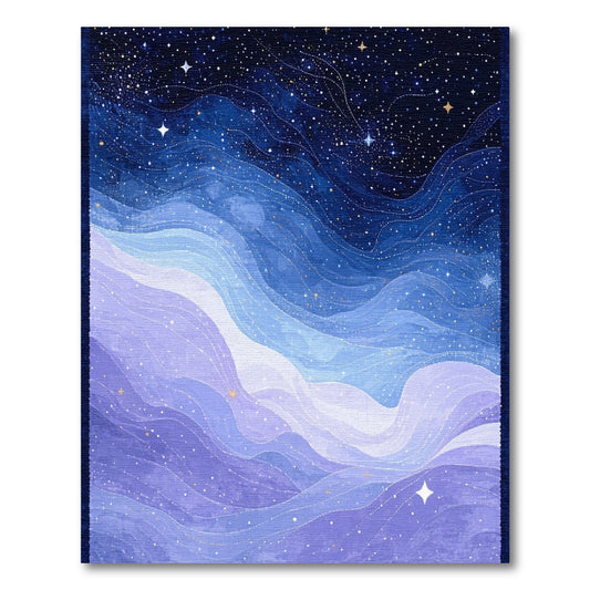 Starry Wavy Blue Purple Rug