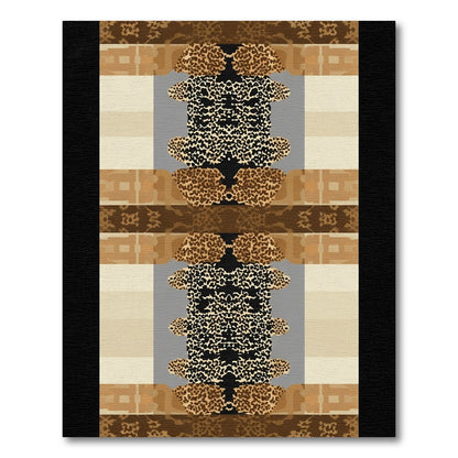 Bold Leopard Print Vertical Stripe Rug