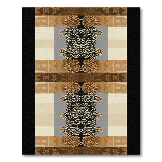 Bold Leopard Print Vertical Stripe Rug