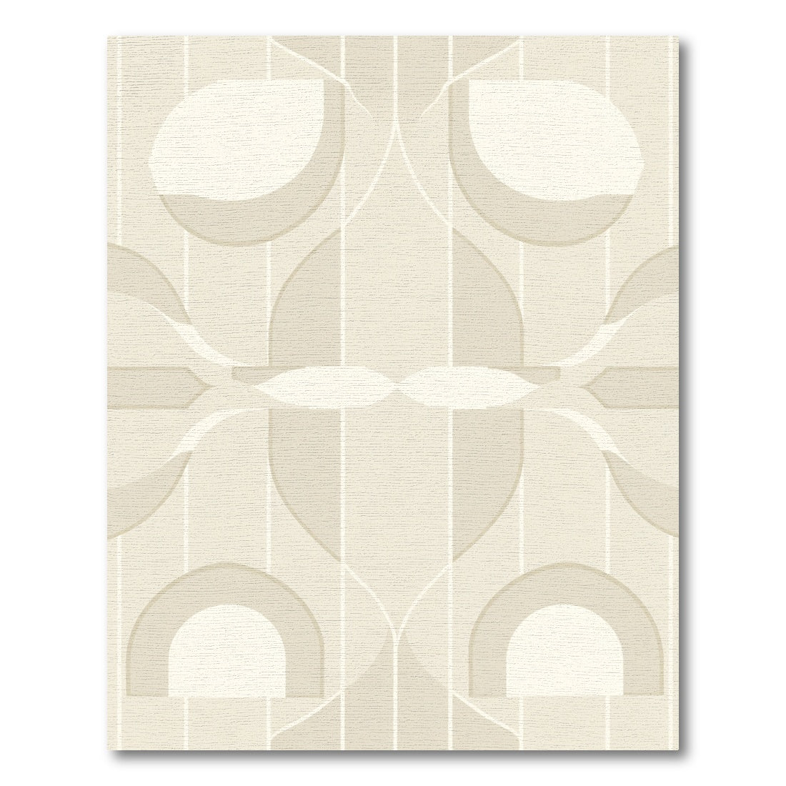 Cream Geometric Arch and Oval Rug