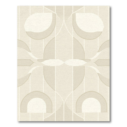 Cream Geometric Arch and Oval Rug