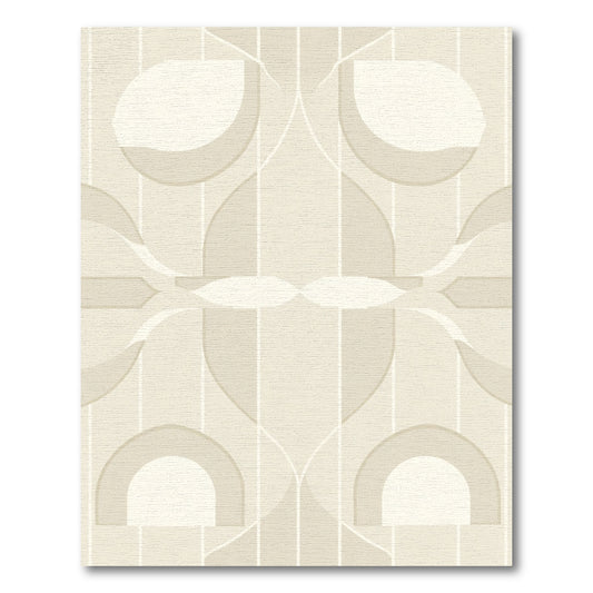 Cream Geometric Arch and Oval Rug