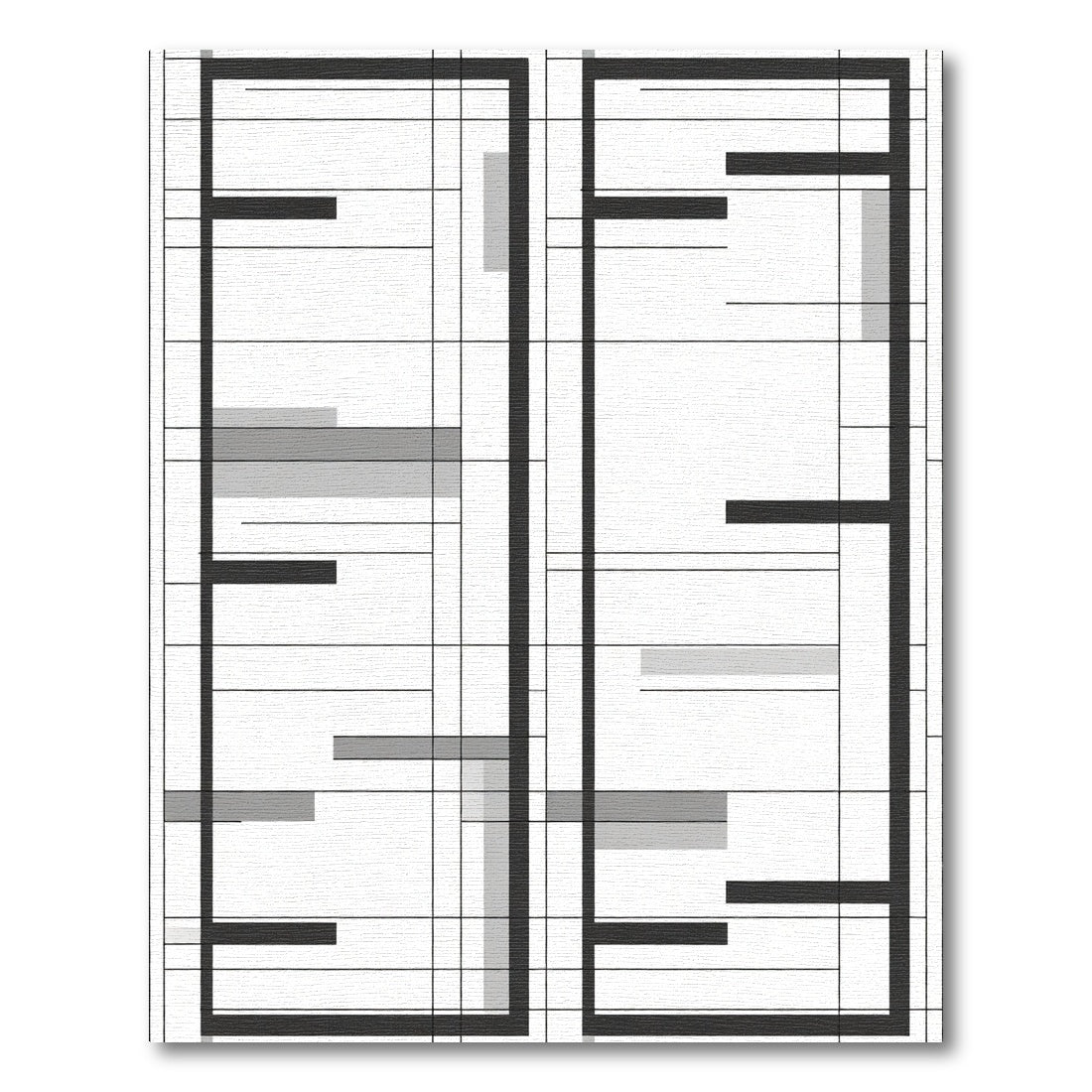 Monochromatic Abstract Geometric Layout Rug