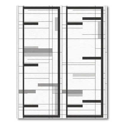 Monochromatic Abstract Geometric Layout Rug