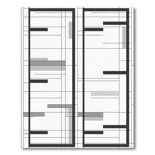 Monochromatic Abstract Geometric Layout Rug