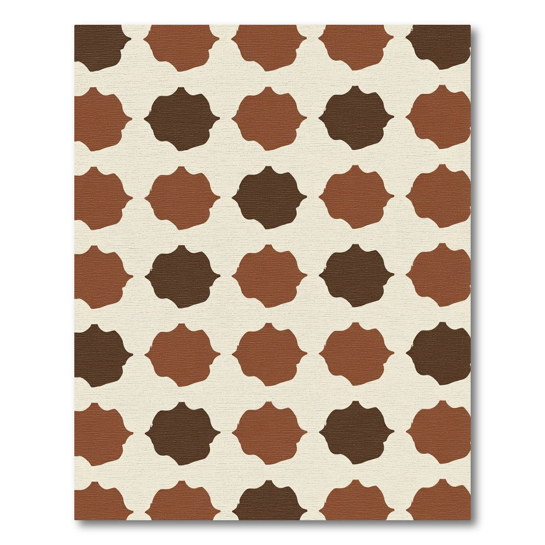 Earthy Brown Llama Shapes Rug