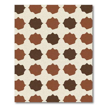 Earthy Brown Llama Shapes Rug
