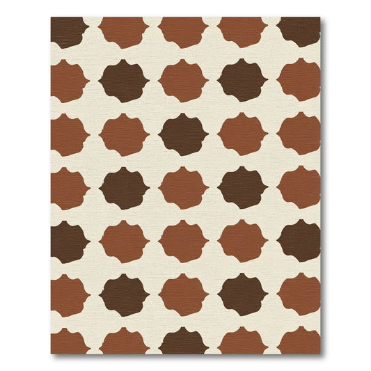 Earthy Brown Llama Shapes Rug