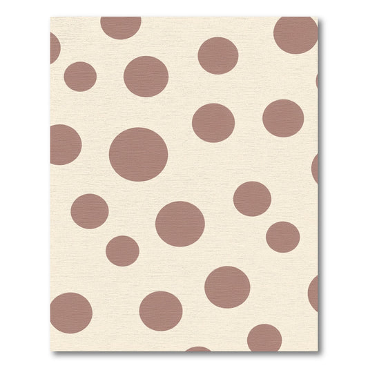 Cream And Brown Polka Dot Circles Rug
