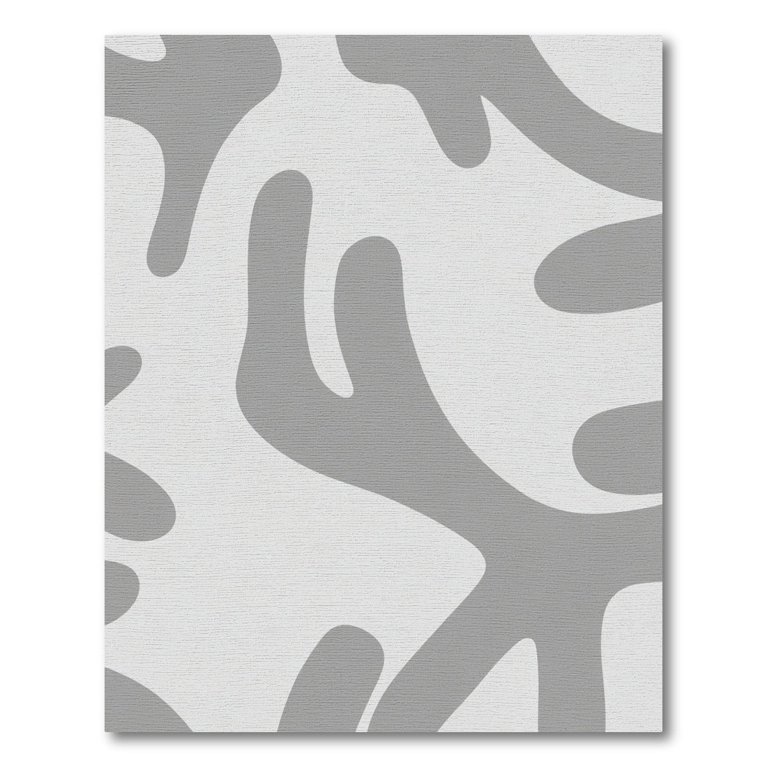 Minimalist Gray Abstract Organic Shape Rug
