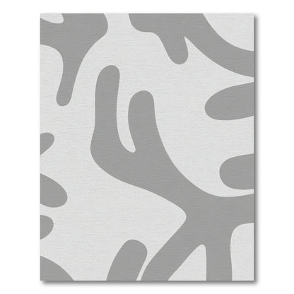 Minimalist Gray Abstract Organic Shape Rug
