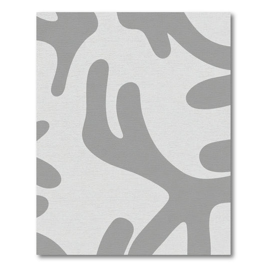 Minimalist Gray Abstract Organic Shape Rug