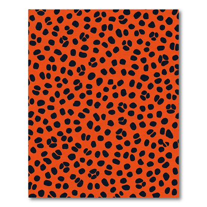 Orange And Black Spotted Area Rug