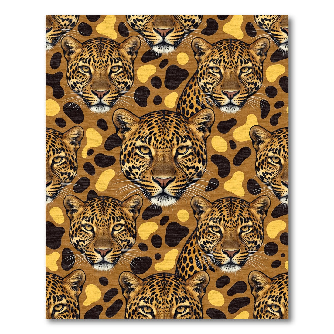 Golden Brown Leopard Spot Composition Rug