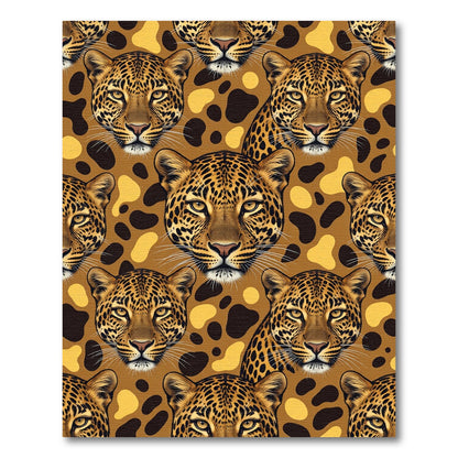 Golden Brown Leopard Spot Composition Rug