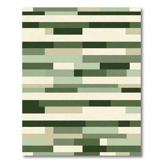 Subtle Earthy Horizontal Block Rug