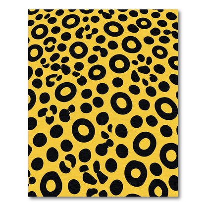 Bold Yellow Black Animal Print Rug