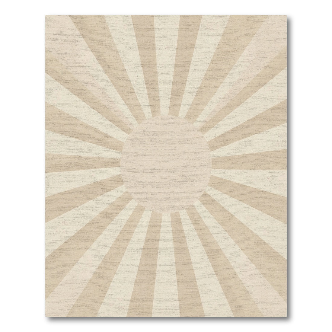 Neutral Beige Sunburst Rays Rug