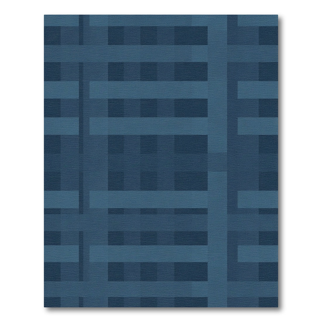 Deep Blue Grid Stripe Rug