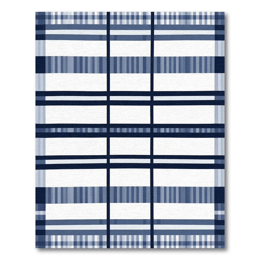 Classic Blue Plaid Tartan Rug