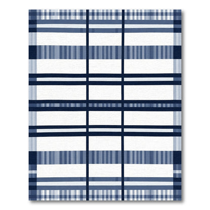 Classic Blue Plaid Tartan Rug