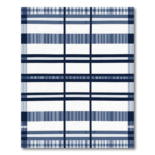 Classic Blue Plaid Tartan Rug