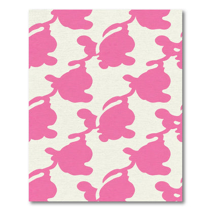 Whimsical Pink Floral Vine Area Rug