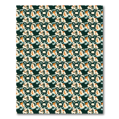 Abstract Orange Teal Ivory Harmony Rug