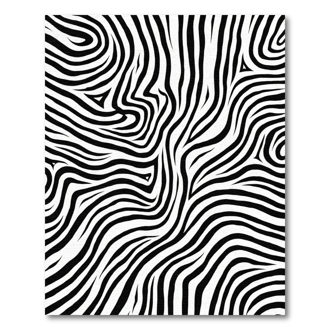 Bold Black White Swirl Stripe Rug