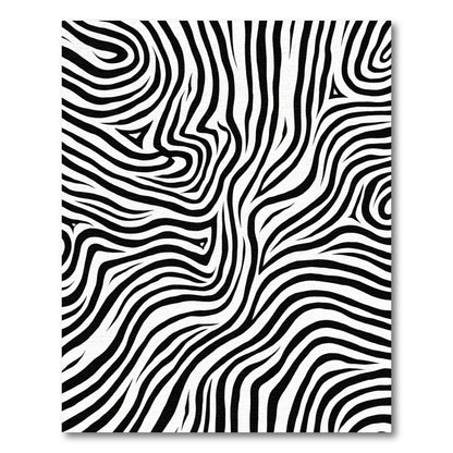 Bold Black White Swirl Stripe Rug