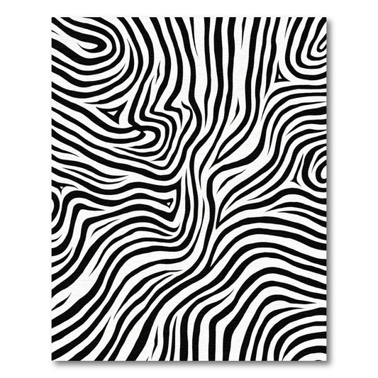 Bold Black White Swirl Stripe Rug