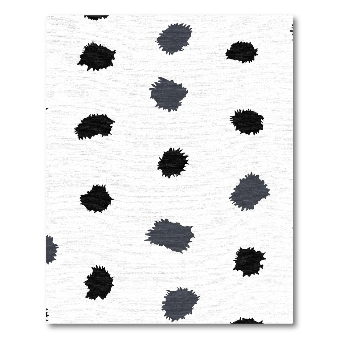 Black Gray Splatter Abstract Shapes Rug