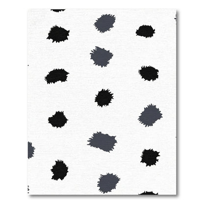 Black Gray Splatter Abstract Shapes Rug