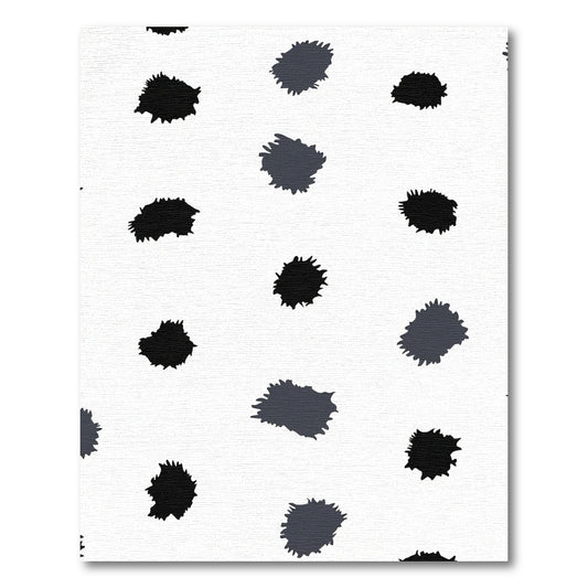 Black Gray Splatter Abstract Shapes Rug